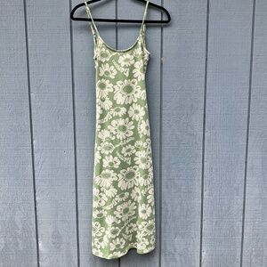 Damson Madder Floral Green Jacquard Midi Dress XS/S
